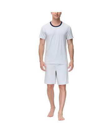 Мужская пижамная футболка и шорты с круглым вырезом и впитывающими влагу мужскими шортами INK+IVY