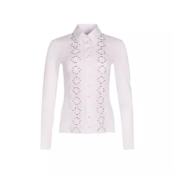Books Lace &amp; Beaded-Trim Long-Sleeve Shirt Anne Fontaine