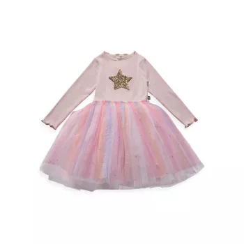 Для маленьких девочек, для маленьких девочек и усилителя; Платье-пачка со звездами и эффектом омбре для девочек Petite Hailey