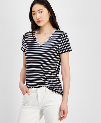 Женская футболка с короткими рукавами в двойную полоску Tommy Hilfiger