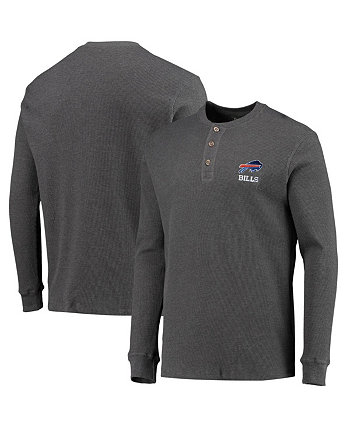 Мужская серая футболка с длинными рукавами и логотипом Maverick Thermal Henley Buffalo Bills Dunbrooke