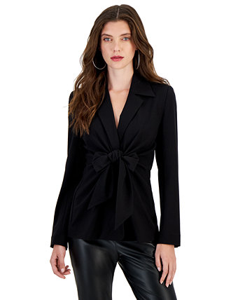 Женская куртка би-стрейч с завязками спереди и длинными рукавами, созданная для Macy's Bar III