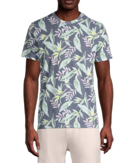 Tropical-Print Crewneck T-Shirt Sol Angeles