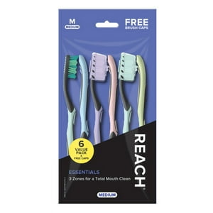 Reach Essentials Medium Manual Toothbrush 6ct Reach