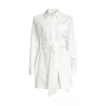 Платье-рубашка из хлопкового поплина с завязками спереди Toccin