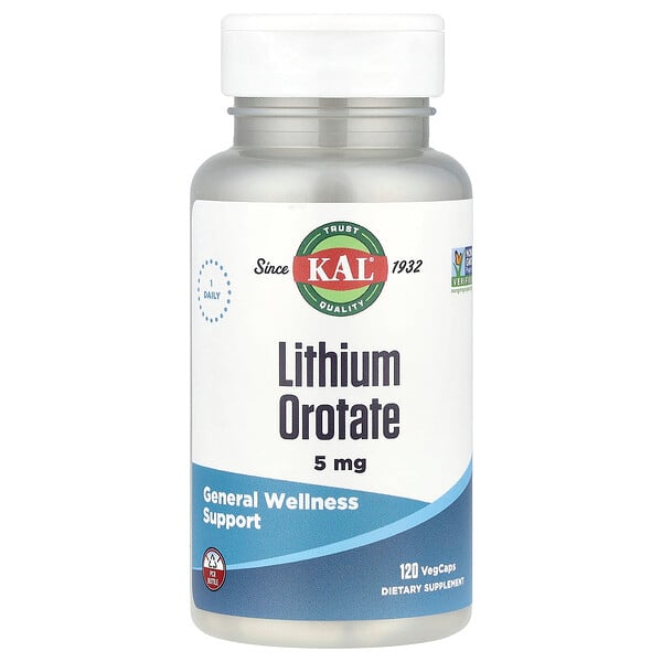 Lithium Orotate, 5 mg, 120 VegCaps KAL