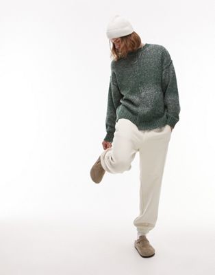 Зеленый свитер с эффектом омбре с ступенчатым подолом Topman TOPMAN