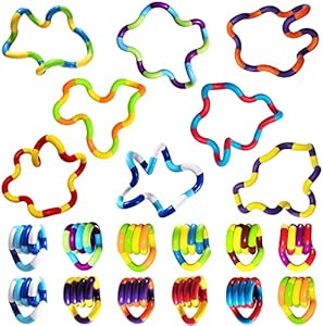 Sensory Fidget Toys - 6PCS Multicolor Twisty Fidget Toys for Adults,Boys,Girls for Relaxation,Anxiety Stress Relief,Decompression-Squeeze, Twist, Chain Spinner Alternative Gift Generic