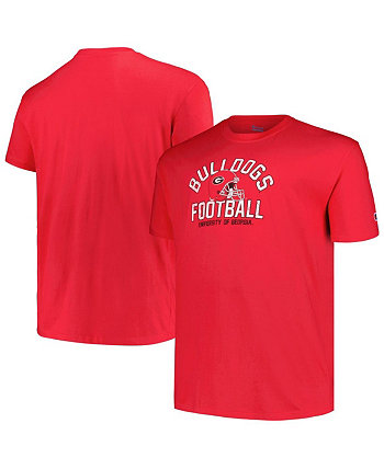 Мужская красная футболка с рваным рисунком Georgia Bulldogs Big and Tall Football Helmet Champion