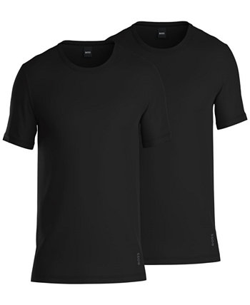 Мужчины 2-Pk. Современные однотонные футболки с круглым вырезом BOSS