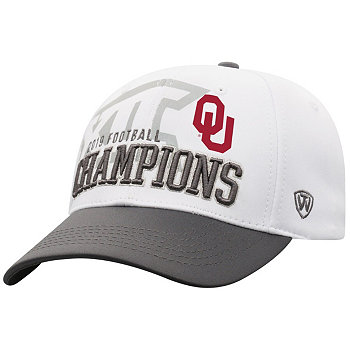 Мужская белая/серая регулируемая кепка Oklahoma Sooners 2019 Big 12 Football Champions в раздевалке Top of the World