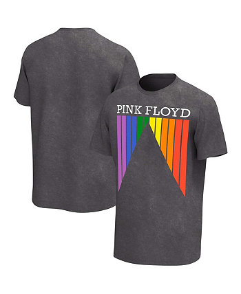 Men's Black Pink Distressed Floyd Prism Washed T-shirt Philcos