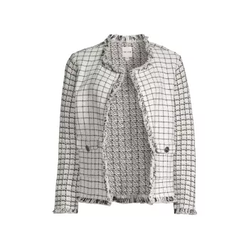 Cotton-Blend Grid Jacket NIC+ZOE