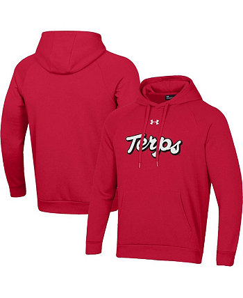 Мужской красный пуловер с капюшоном с капюшоном и регланами Maryland Terrapins Script All Day Under Armour