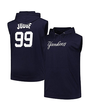 Men's Branded Aaron Judge Navy New York Yankees Big and Tall Name and Number Muscle Tank Hoodie Fanatics