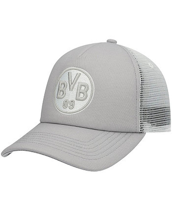 Мужская коллекция Fi серая и белая шляпа Borussia Dortmund Fog Trucker Snapback Fan Ink