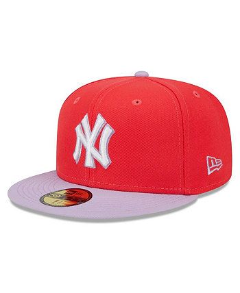 Мужская двухцветная кепка New York Yankees Spring Color красно-лавандового цвета 59FIFTY New Era