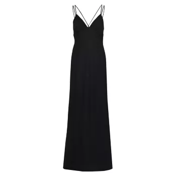 Ava Open Back Wool-Blend Gown TWP