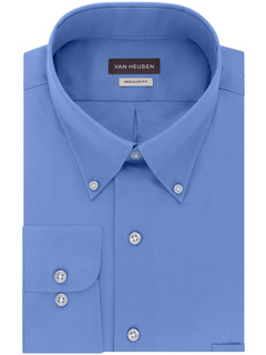Мужские классические рубашки Van Heusen, классический крой, шелковистый поплин, однотонный Van Heusen