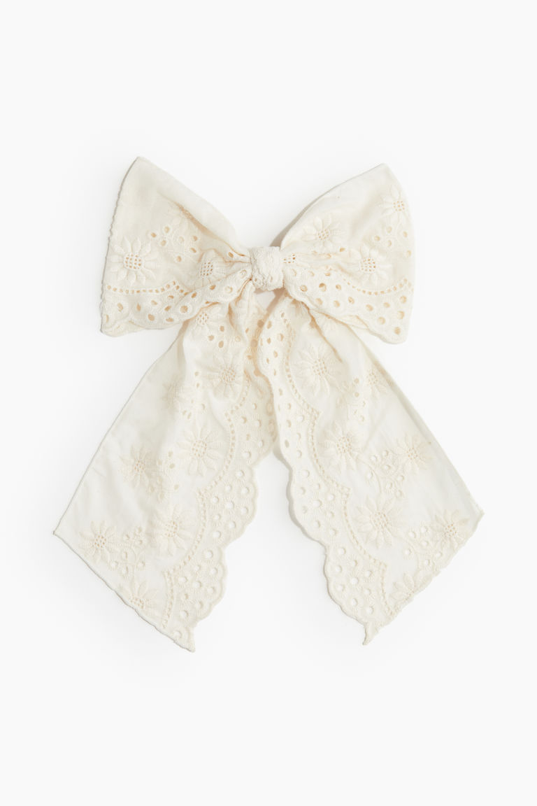Embroidered Bow Hair Clip H&M