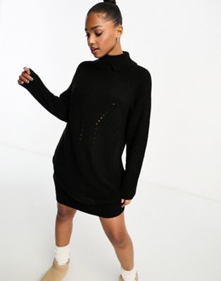 Черное платье-свитер миди с высоким воротником JDY JDY
