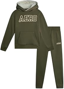 AEROPOSTALE Boys' Jogger Set - 2 Piece Sherpa Lined Pullover Hoodie Sweatshirt and Fleece Sweatpants for Boys (4-7) Aeropostale