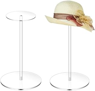 2 Pack 12 Inch Clear Acrylic Hat Stands for Display, Hat Display Rack Holder with Round Base Generic