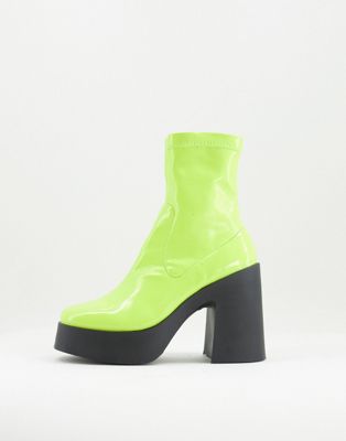 neon green sock boots