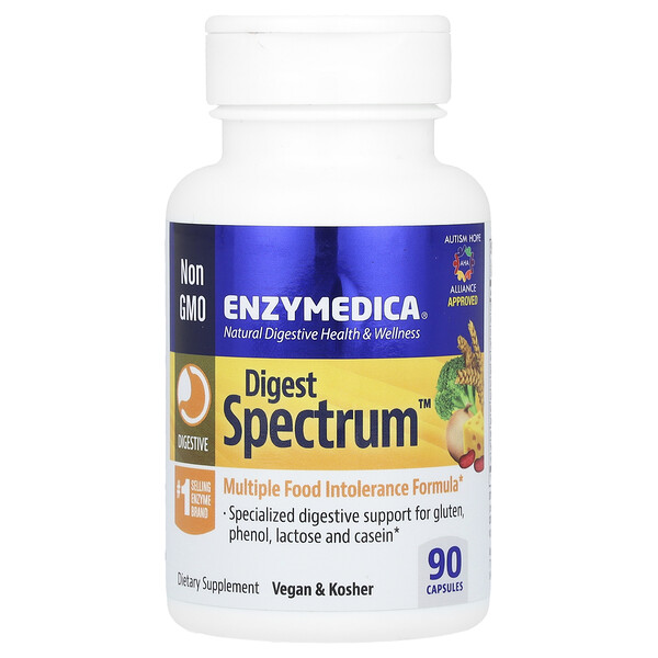 Digest Spectrum, Формула для непереносимости пищи - 90 капсул - Enzymedica Enzymedica