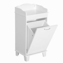 HOMCOM 31&#34; Tilt Out Laundry Hamper Free Standing Home Organizer Hamper Bathroom Storage Cabinet White HomCom