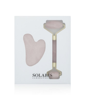 Дермальный валик с розовым кварцем и набор из 2 предметов Gua Sha Solaris Laboratories NY