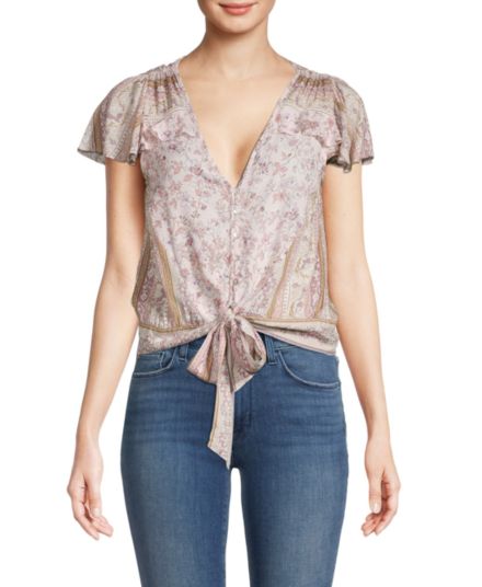 ​​Floral Tie-Front Top LOVESTITCH