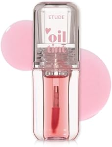 ETUDE Dear Darling Oil Tint #1 Real Cherry 4.2g | High Moisturizing and Strong Hydrating Lip Oil/Lip Gloss | Smooth and Moist Lips | Non-Sticky Lip Oil Tint For Dry Lips | K-beauty Etude