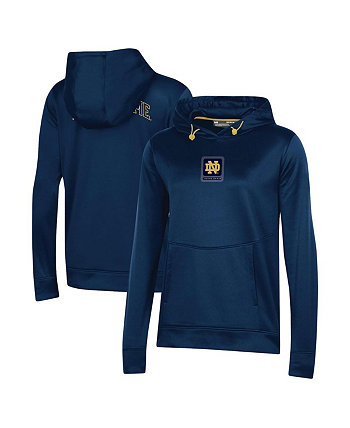Женский темно-синий пуловер с капюшоном Notre Dame Fighting Irish 2023 Sideline Performance Under Armour