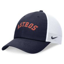 Men's Nike Navy Houston Astros Evergreen Wordmark Trucker Adjustable Hat Nitro USA
