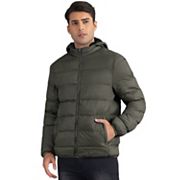 Outdoor Coat for Men's Winter Puffer Down Packable Full-Zip Padding Detachable Padded Hood Jacket Lars Amadeus