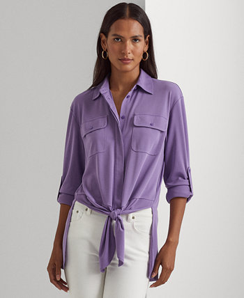 Женская рубашка из эластичного джерси с завязками спереди Ralph Lauren