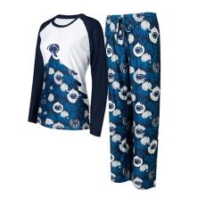 Women's Concepts Sport Navy Penn State Nittany Lions Tinsel Ugly Sweater Long Sleeve T-Shirt & Pants Sleep Set Unbranded