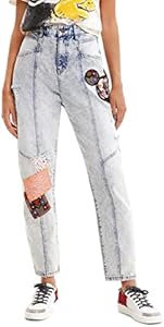 Desigual Women's Pant_Patch M, 5053 Denim Medium Wash Desigual