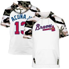 Мужская футболка с капюшоном Ronald Acuna Jr. белого цвета/камуфляж Atlanta Braves Player Big & Tall реглан Profile