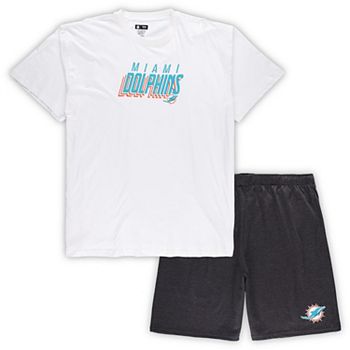 Мужская Пижама Unbranded Белая/Угольная Miami Dolphins Big & Tall Unbranded