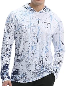 Men's UPF 50+ Sun Protection Hoodie Shirt Long Sleeve SPF Fishing Outdoor UV Hiking Lightweight Shirts WELIGU