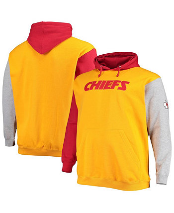 Мужская красная и желтая толстовка-пуловер Kansas City Chiefs с капюшоном для высоких и больших размеров Profile