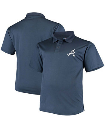 Мужская темно-синяя рубашка-поло с логотипом Atlanta Braves Solid Birdseye Fanatics