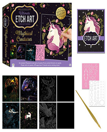 Ultimate Etch Art Kit Мифические существа Фэнтезийные гравюрные панели с единорогами и драконами Наборы для рисования и рукоделия без беспорядка для взрослых KALEIDOSCOPE