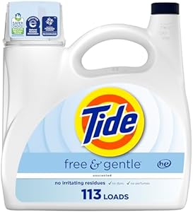 Гипоаллергенный жидкий стиральный порошок Tide Free & Gentle, 4.4 л, 113 стирок, без красителей и отдушек Tide