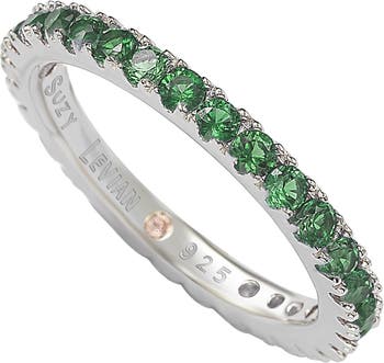 Кольцо из стерлингового серебра с зеленым CZ Eternity Band Suzy Levian