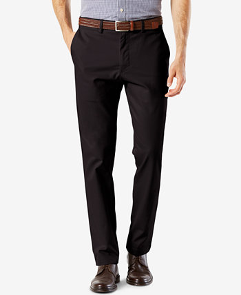 Мужские приталенные брюки цвета хаки из эластичного хлопка Signature Lux из хлопка Dockers
