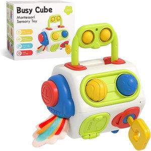 Baby Toys for 6 to 12 Months, Busy Cube for Toddlers 1-3, Montessori Sensory Activities Busy Board, Travel Toys Educational Learning ANTIC DUCK