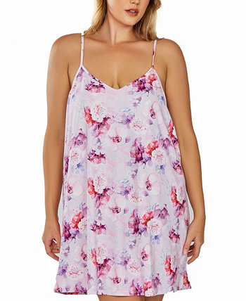 Plus Size 1Pc. Soft Brushed Nightgown Printed in All Over Floral ICollection